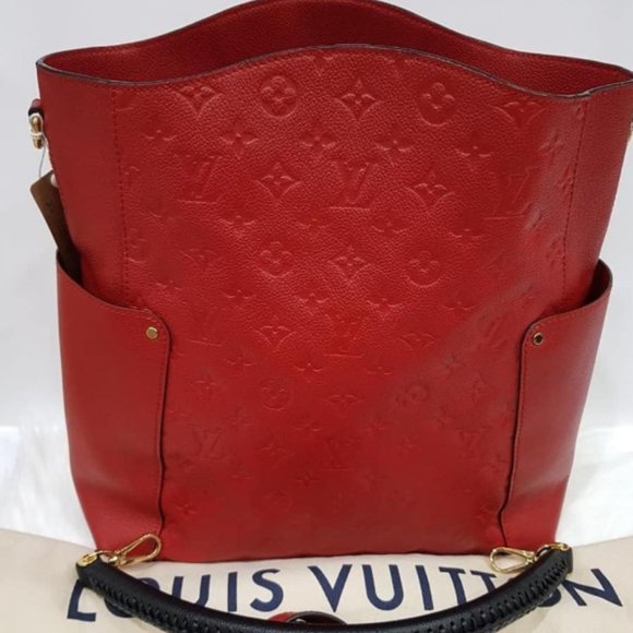 🦄✨RARE✨🦄 Louis Vuitton Bagatelle Red Monogram Empreinte - Picture 11 of 11
